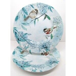 222 Fifth "Tilly" Set Of Two 8 5/8" Salad Plates Excellent Condition